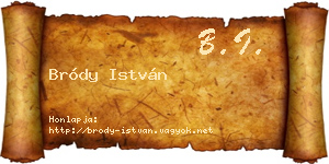 Bródy István névjegykártya
